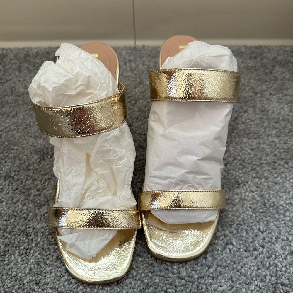 Inez Gold Women's Block Heel Sandals 7.5 NWOT - Picture 8 of 8